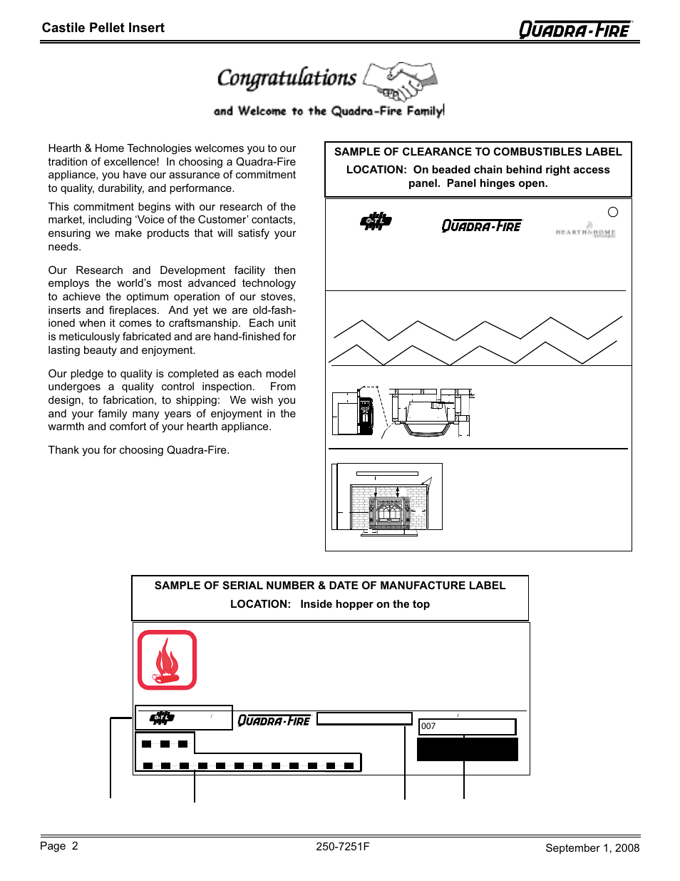 Sample, Tte t, Castile pellet insert | Rcastile pellet insert | Hearth and Home Technologies Castile Insert Pellet CASTINS-CWL User Manual | Page 2 / 48