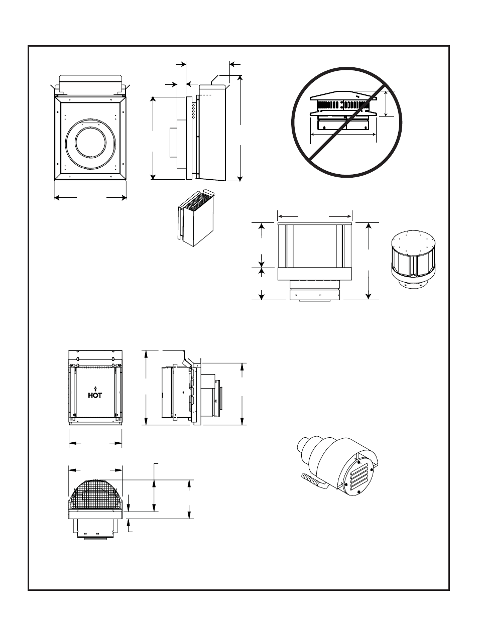 B. vent components diagrams ( continued ) | Hearth and Home Technologies 8000TR-OAK User Manual | Page 65 / 70
