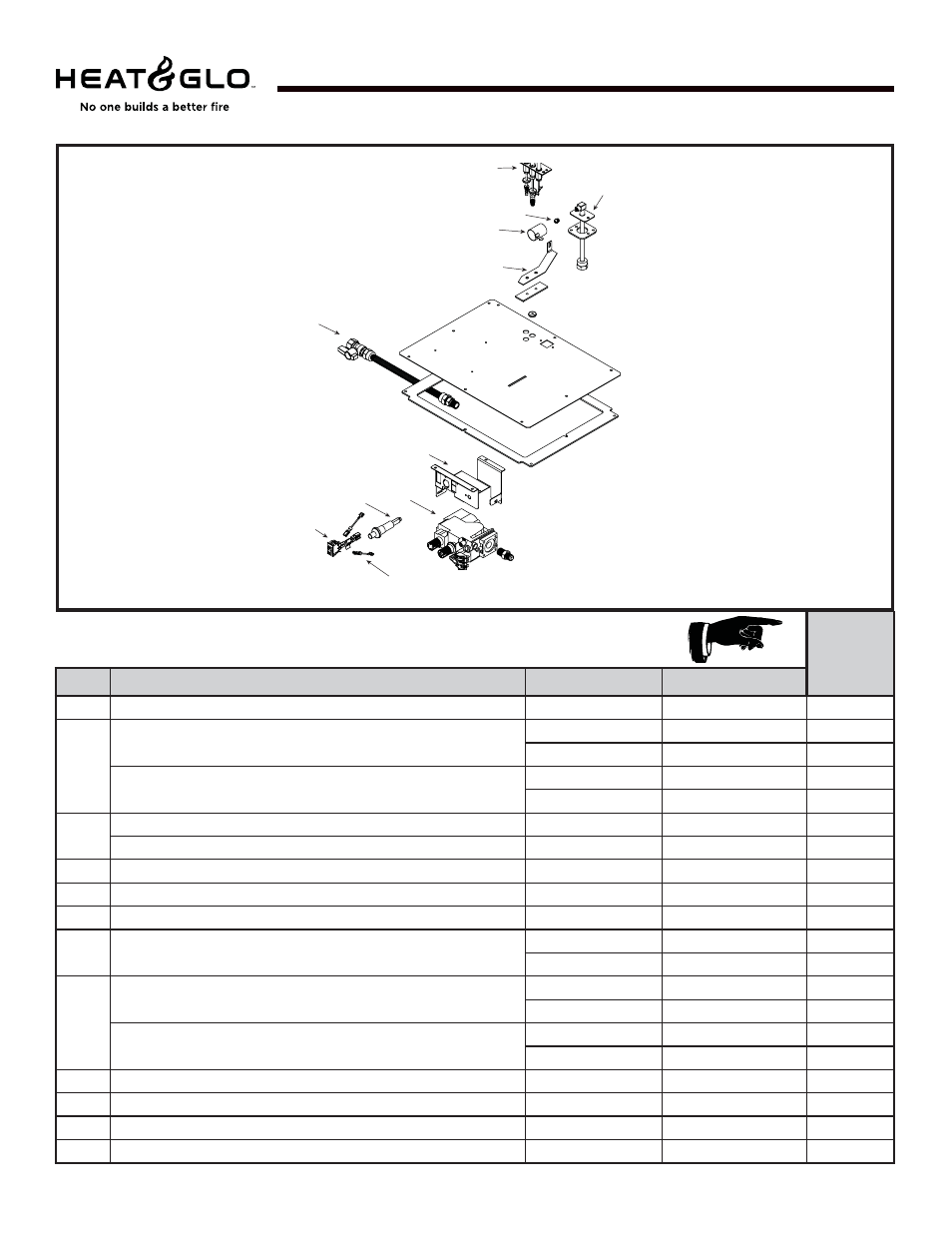 8000tr-oak, Service parts, Stocked at depot | Standing pilot ignition valve assembly | Hearth and Home Technologies 8000TR-OAK User Manual | Page 69 / 70