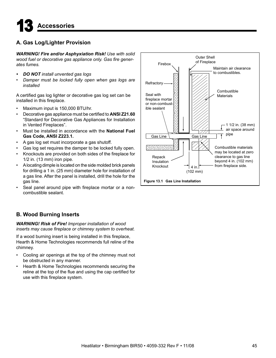 Accessories | Hearth and Home Technologies BIR50 User Manual | Page 45 / 52