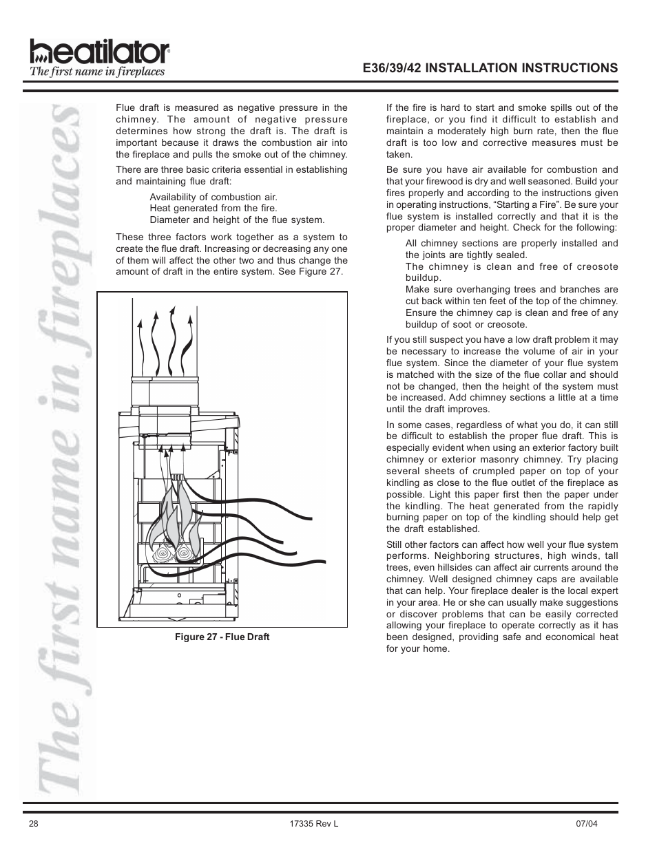 Hearth and Home Technologies E39 User Manual | Page 28 / 32