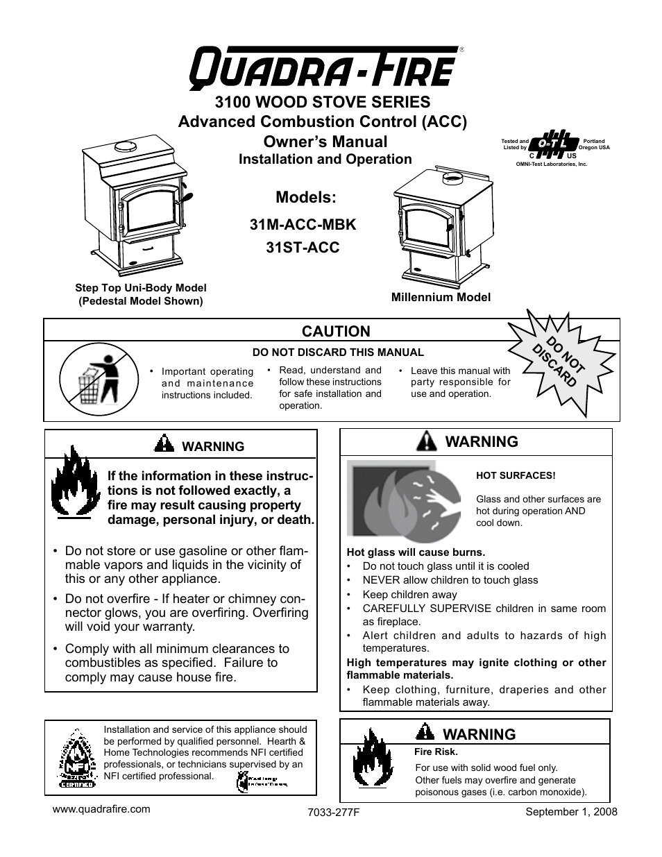 Hearth and Home Technologies 31ST-ACC User Manual | 48 pages