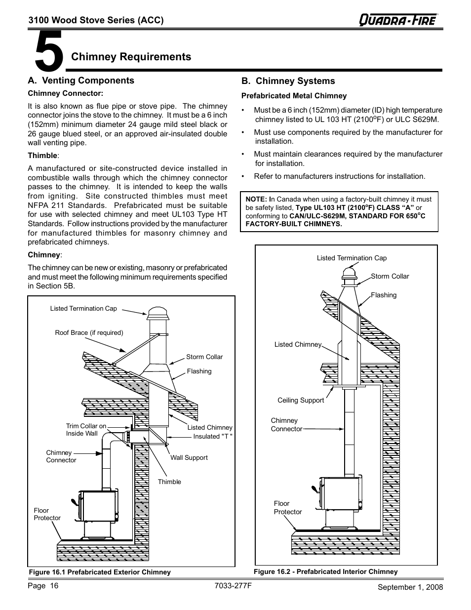 Chimney requirements | Hearth and Home Technologies 31ST-ACC User Manual | Page 16 / 48