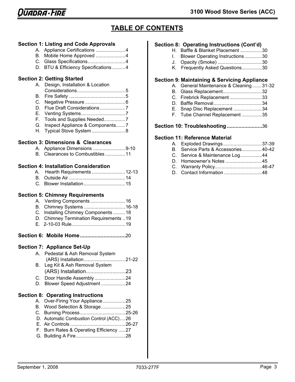 Hearth and Home Technologies 31ST-ACC User Manual | Page 3 / 48