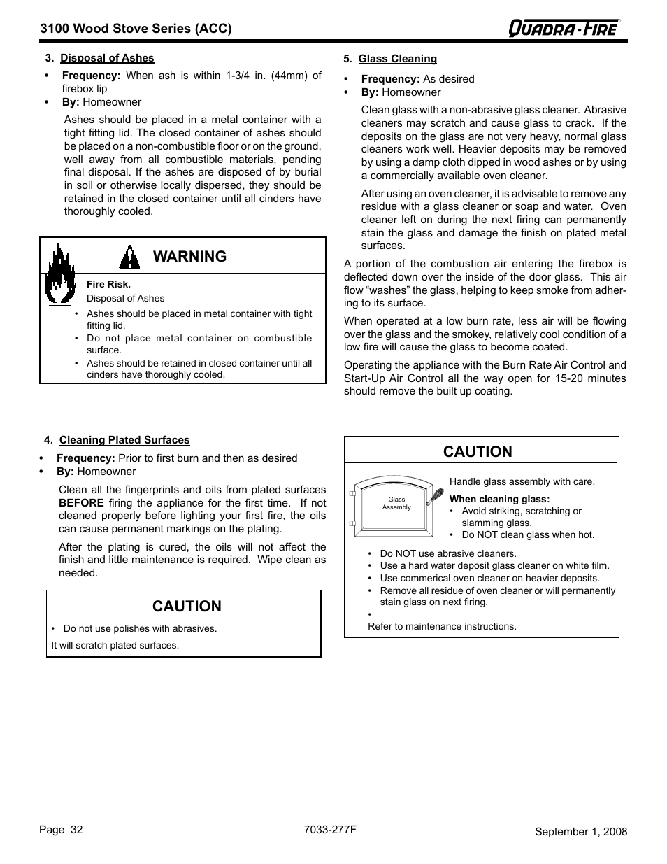 Caution, Warning | Hearth and Home Technologies 31ST-ACC User Manual | Page 32 / 48
