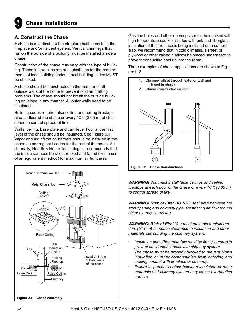 Chase installations | Hearth and Home Technologies HST-48D User Manual | Page 32 / 48