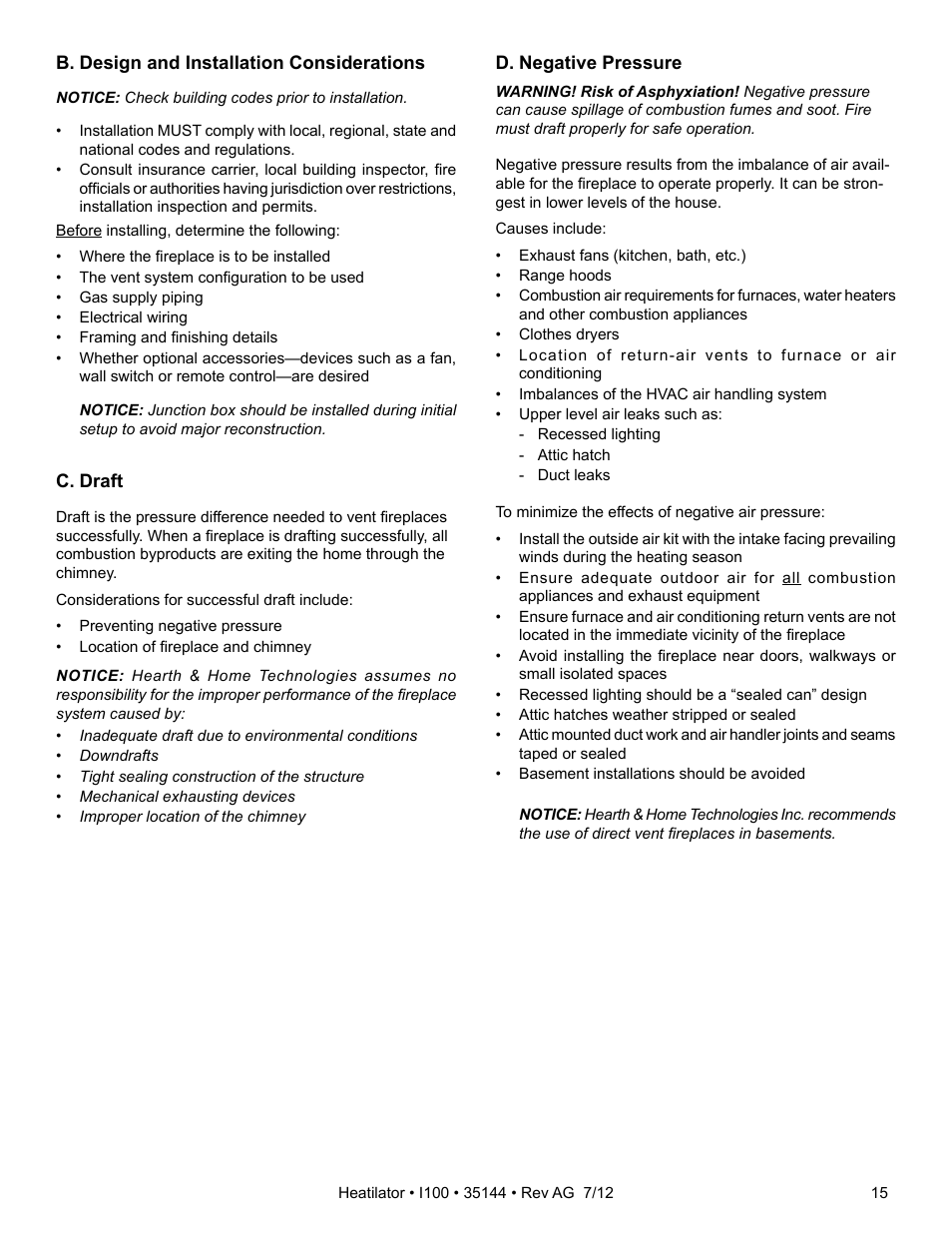 Hearth and Home Technologies I100 User Manual | Page 15 / 52