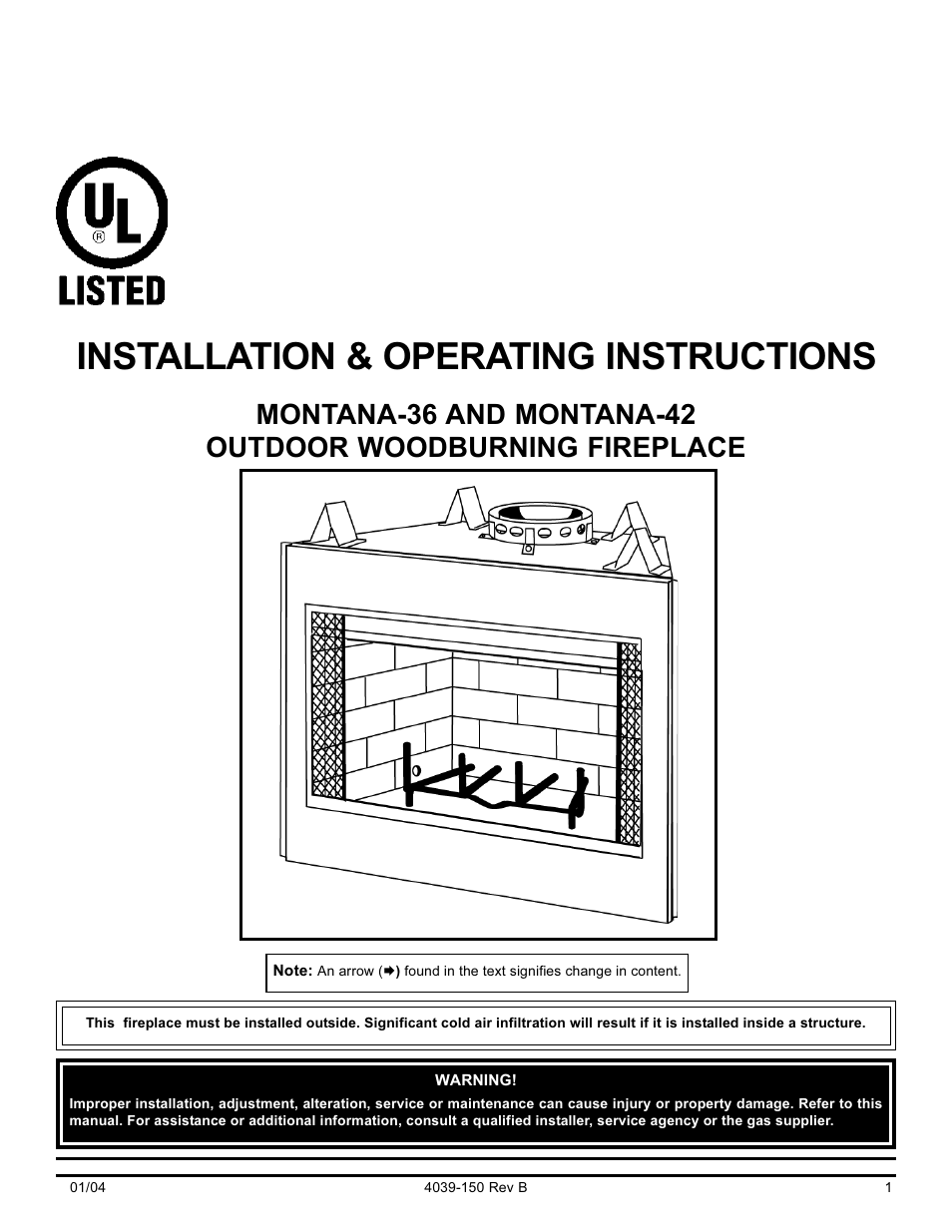 Hearth and Home Technologies Montana-36 User Manual | 28 pages