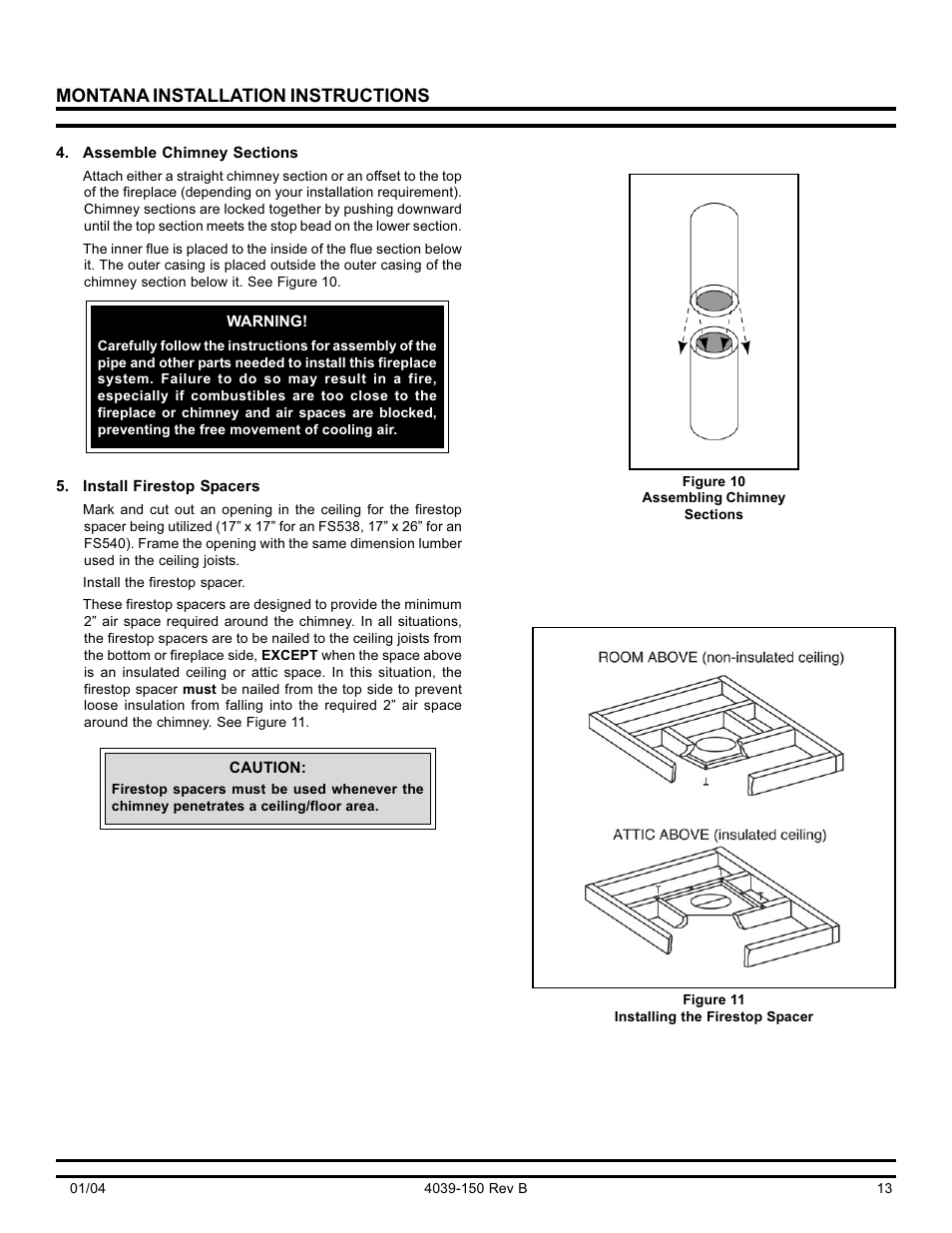 Montana installation instructions | Hearth and Home Technologies Montana-36 User Manual | Page 13 / 28