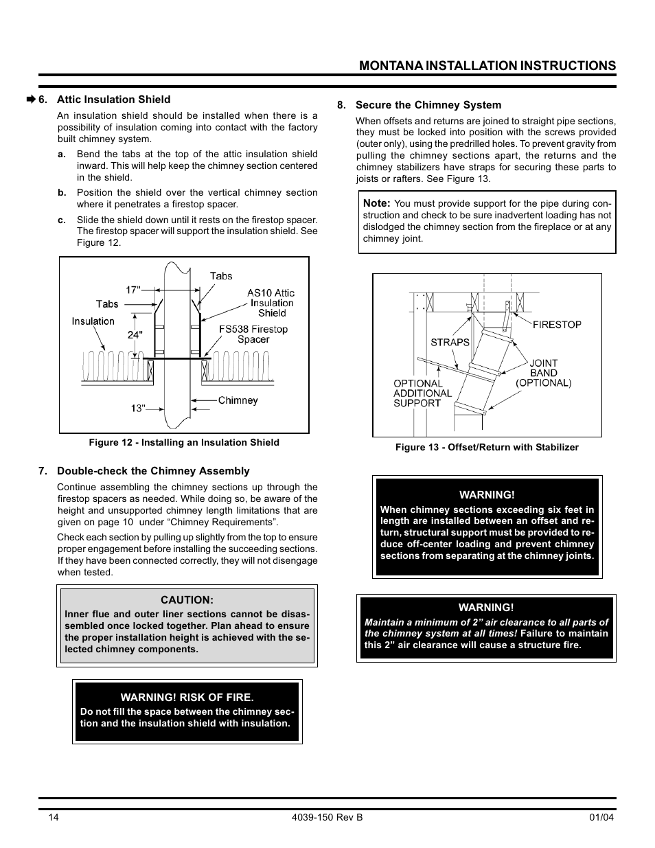 Montana installation instructions | Hearth and Home Technologies Montana-36 User Manual | Page 14 / 28