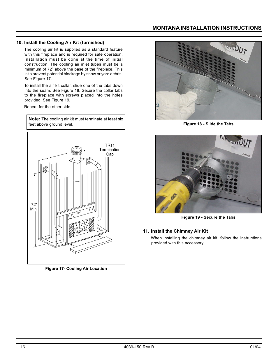Montana installation instructions | Hearth and Home Technologies Montana-36 User Manual | Page 16 / 28