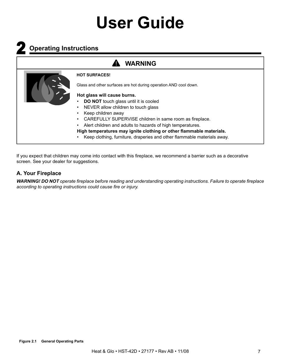 User guide | Hearth and Home Technologies Wood Burning Fireplace HST-42D User Manual | Page 7 / 48