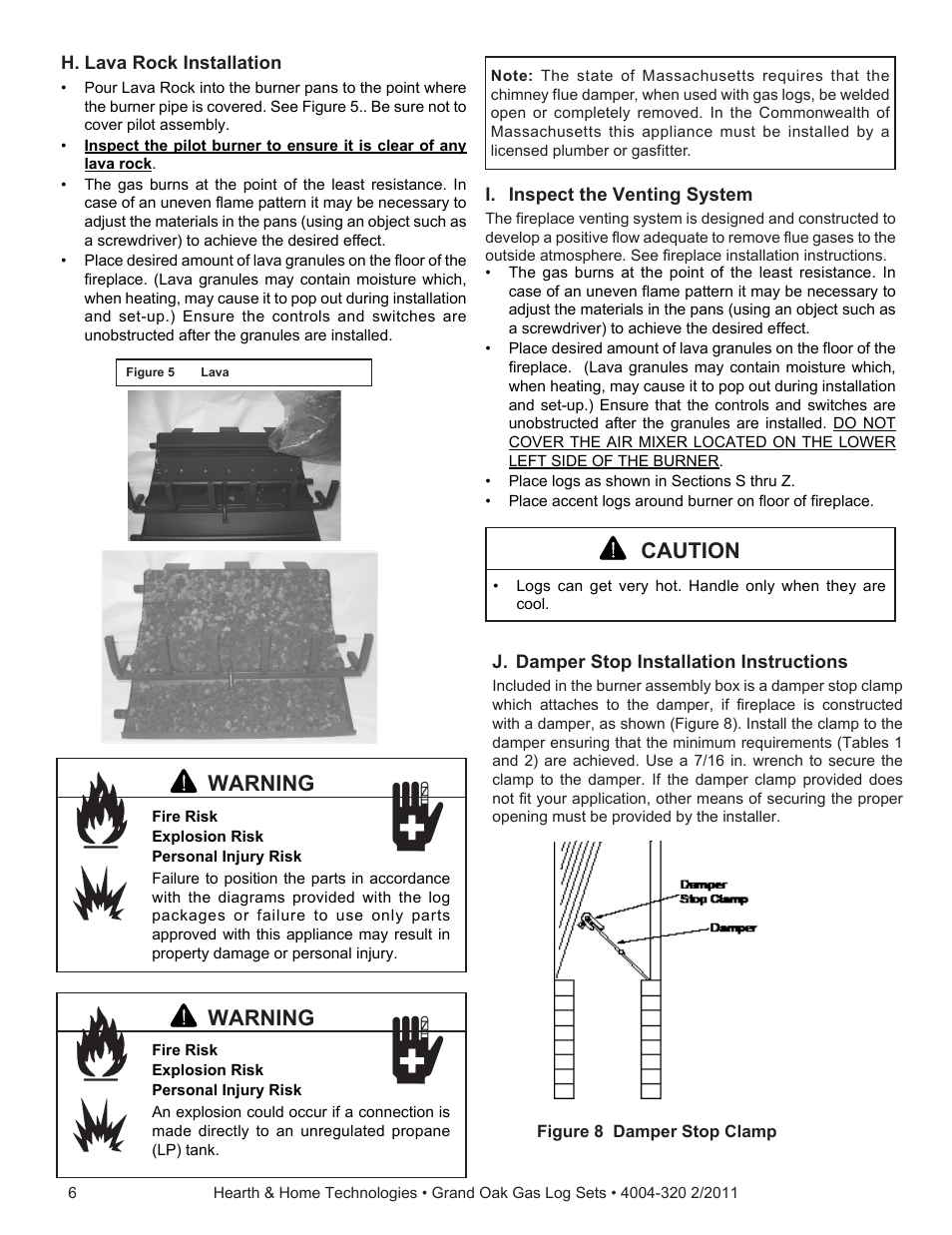 Warning, Caution | Hearth and Home Technologies ODGO324-IPI-NG User Manual | Page 6 / 16