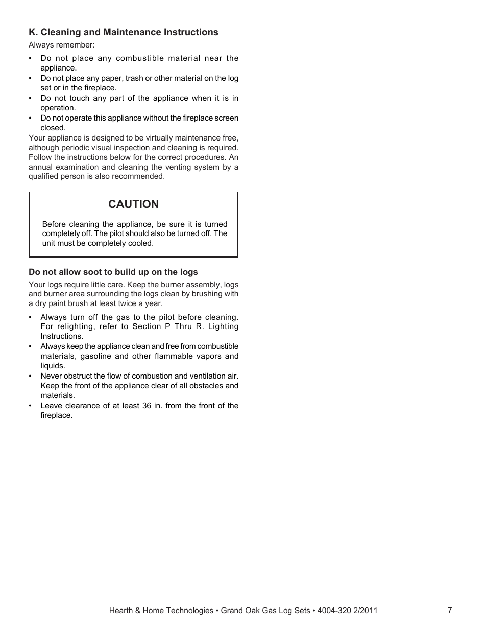 Caution | Hearth and Home Technologies ODGO324-IPI-NG User Manual | Page 7 / 16