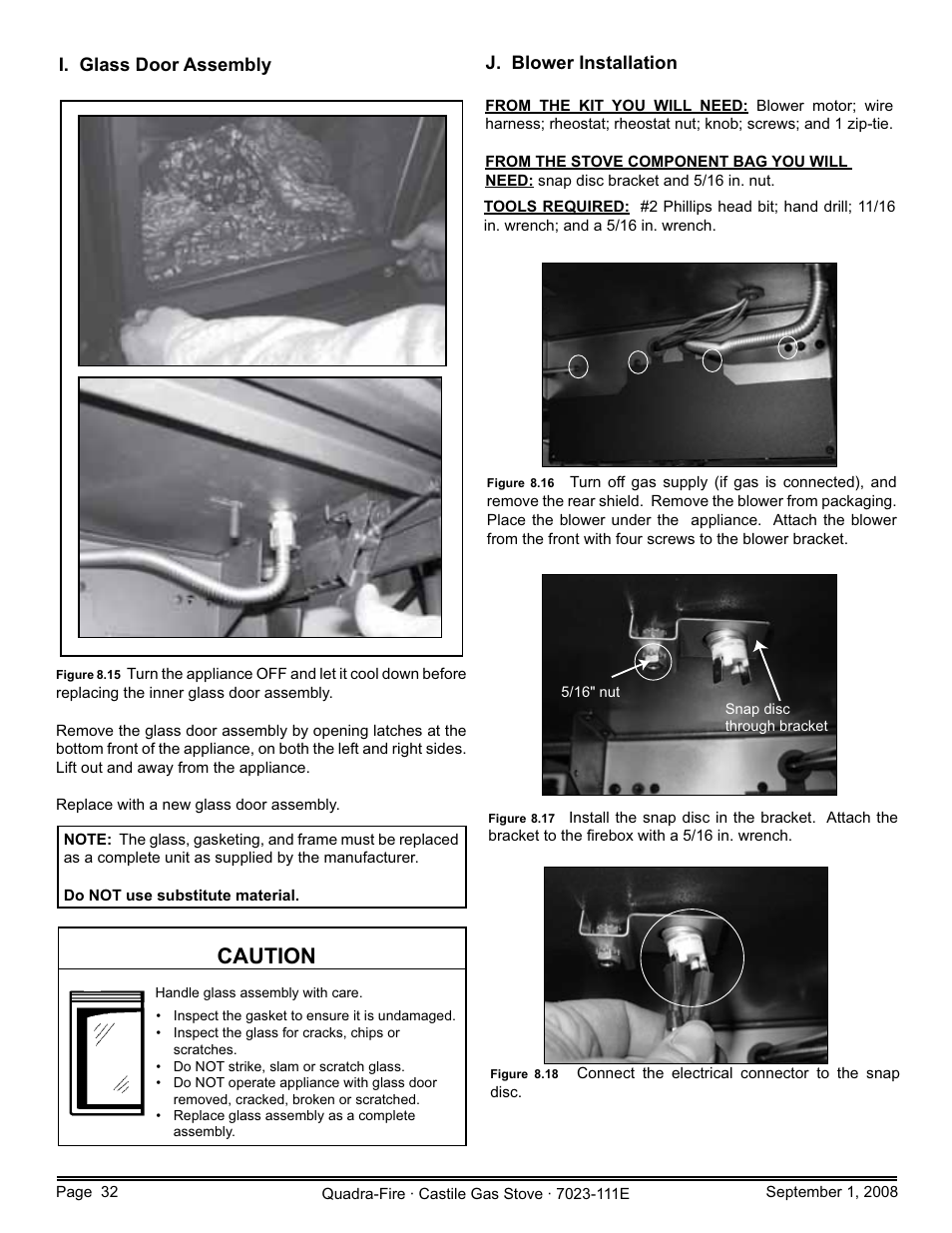 Caution | Hearth and Home Technologies CASTILE-GAS-MBK User Manual | Page 32 / 56