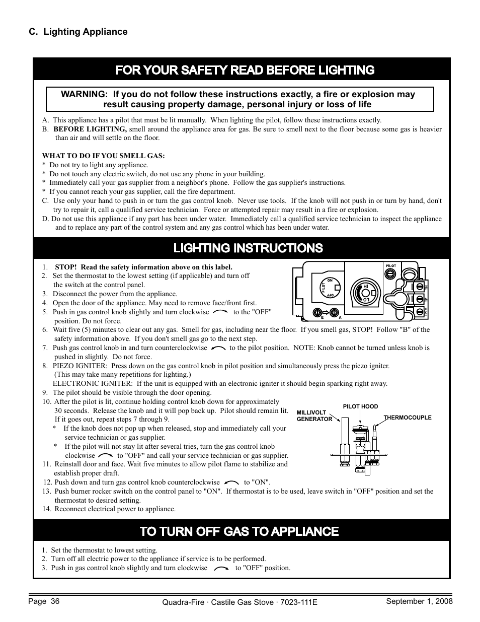 Hearth and Home Technologies CASTILE-GAS-MBK User Manual | Page 36 / 56