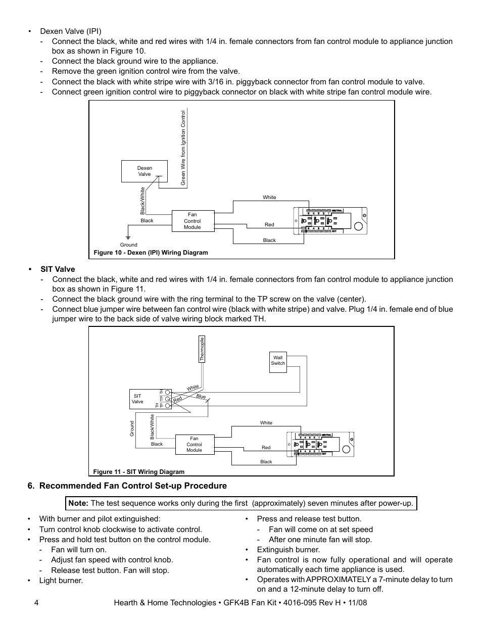 Recommended fan control set-up procedure | Hearth and Home Technologies GFK4B User Manual | Page 4 / 4