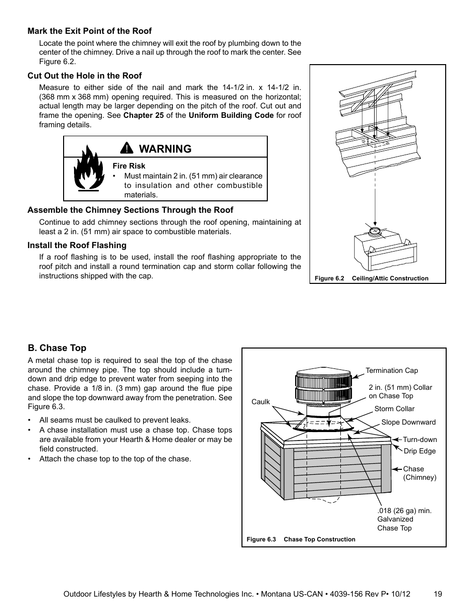 Warning | Hearth and Home Technologies MONTANA 42  EN User Manual | Page 19 / 44