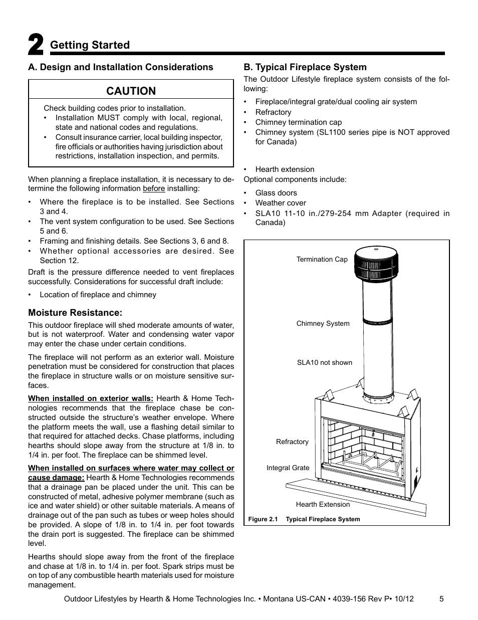 Getting started, Caution | Hearth and Home Technologies MONTANA 42  EN User Manual | Page 5 / 44