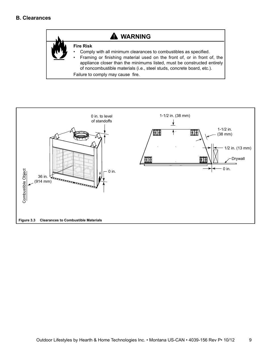 Warning | Hearth and Home Technologies MONTANA 42  EN User Manual | Page 9 / 44