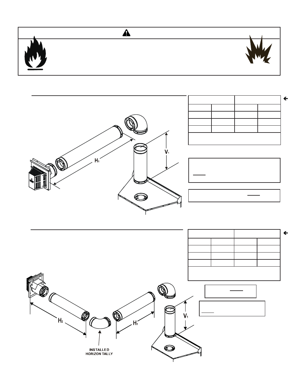 Warning, D. vent diagrams | Hearth and Home Technologies Bravo User Manual | Page 12 / 61