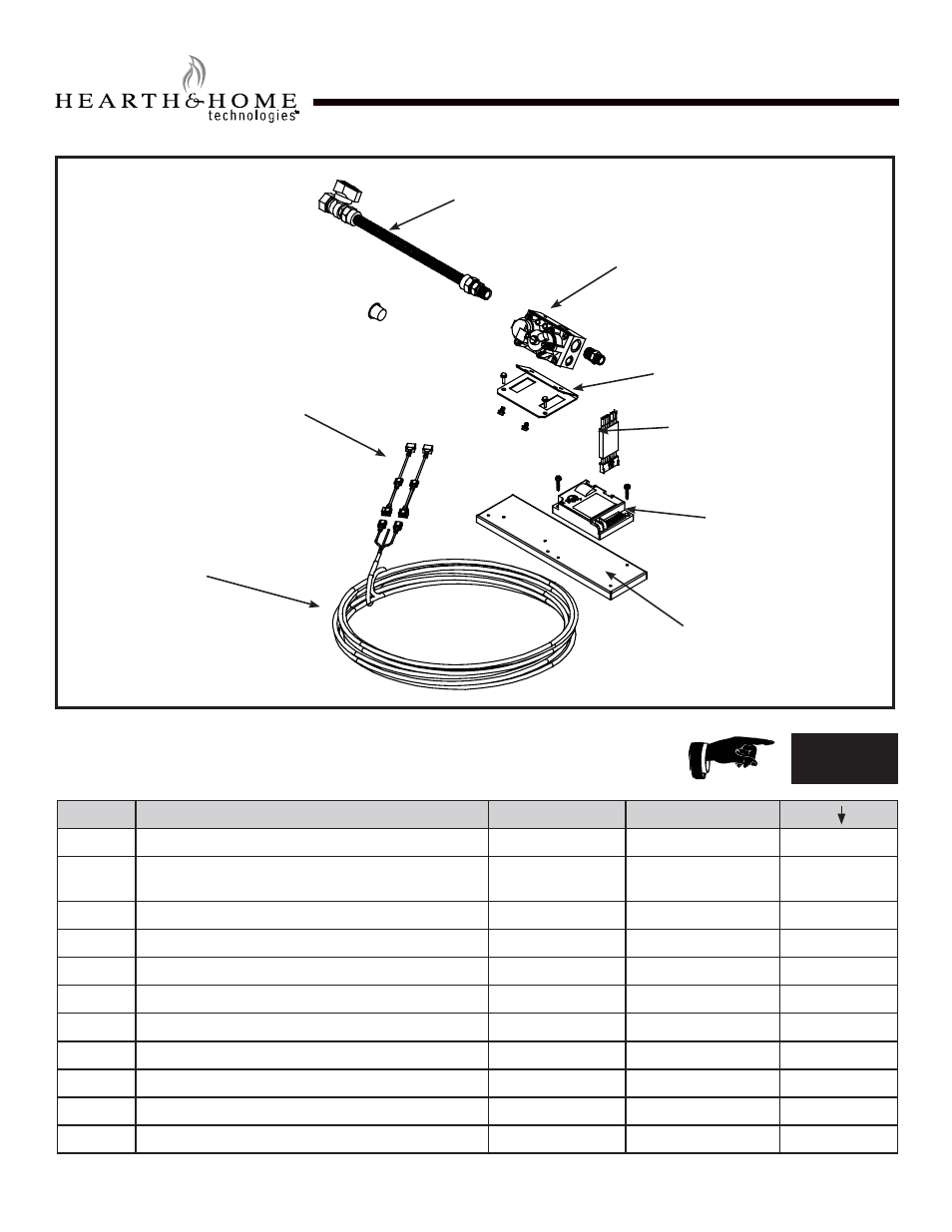 Aztec, bravo, Service parts | Hearth and Home Technologies Bravo User Manual | Page 58 / 61