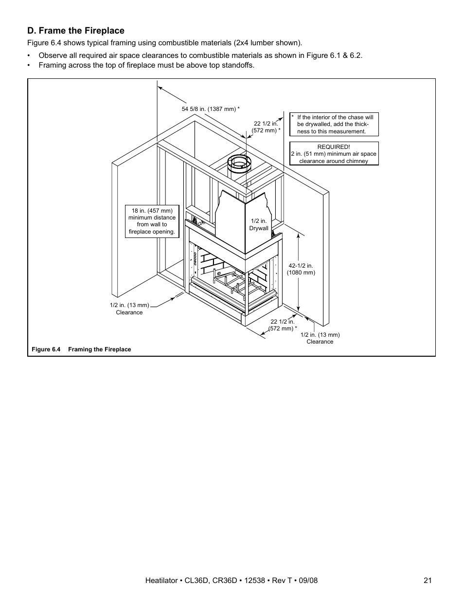 D. frame the fireplace | Hearth and Home Technologies CR36D User Manual | Page 21 / 48