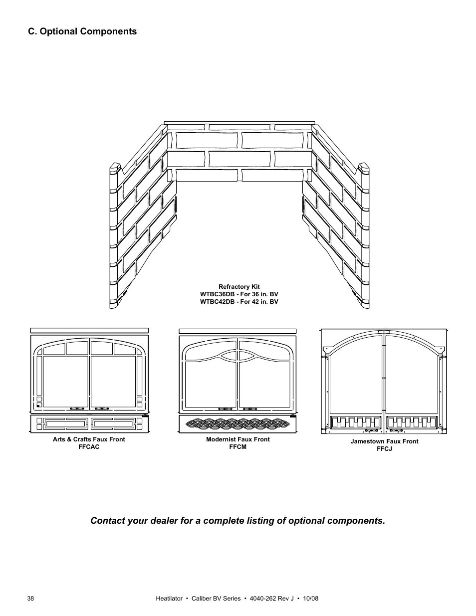 Hearth and Home Technologies B-Vent Gas Appliance CB4842IR User Manual | Page 38 / 40