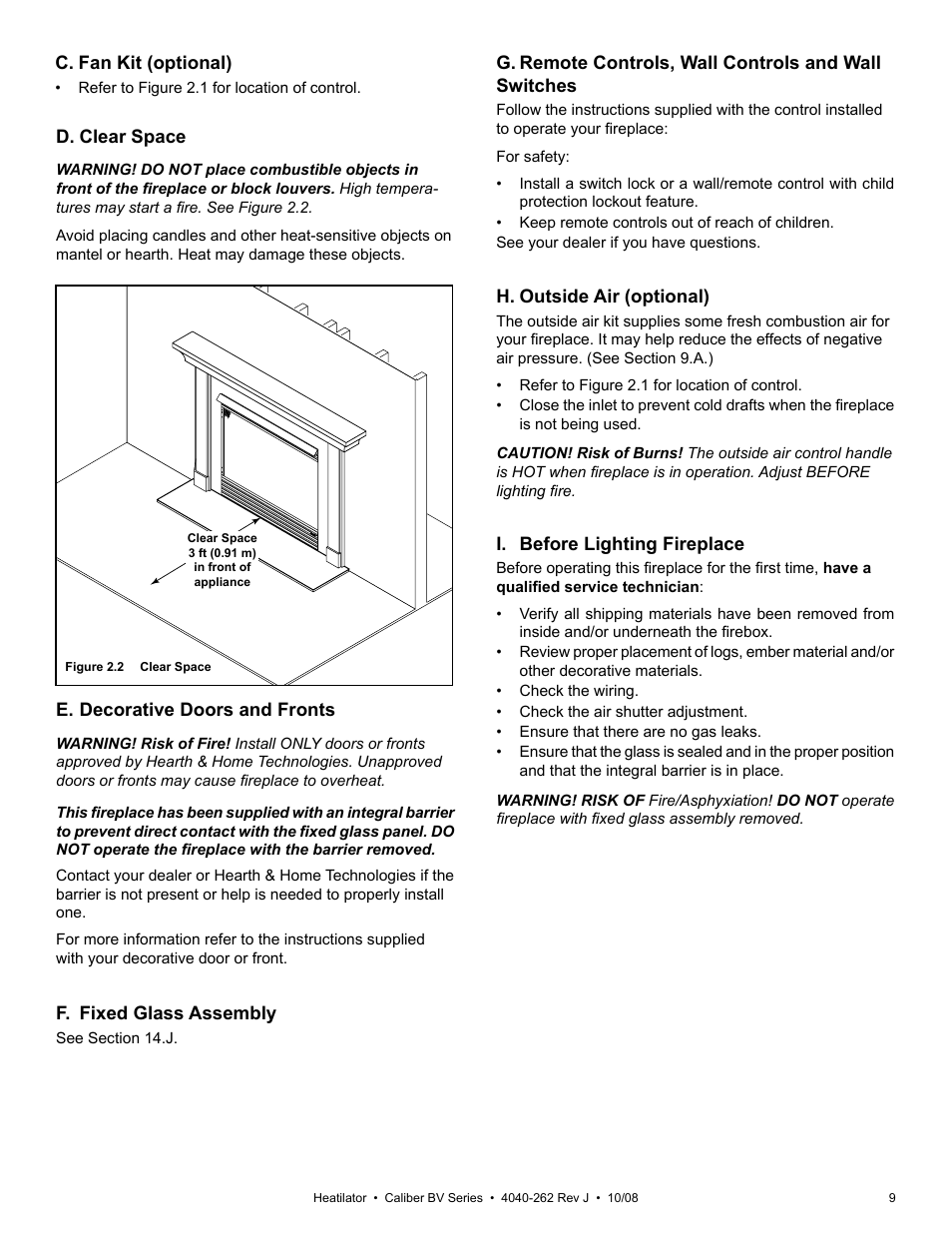 Hearth and Home Technologies B-Vent Gas Appliance CB4842IR User Manual | Page 9 / 40