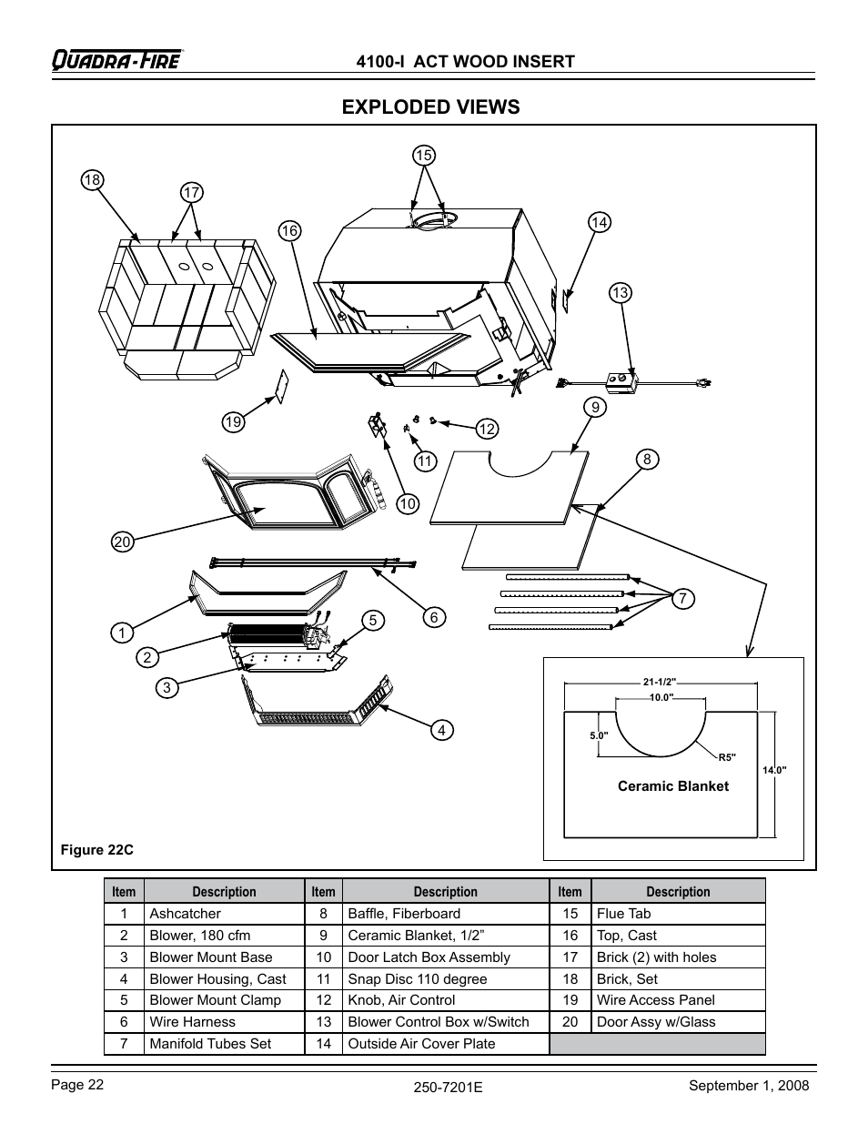 Exploded views | Hearth and Home Technologies 4100I-GD-B User Manual | Page 22 / 28