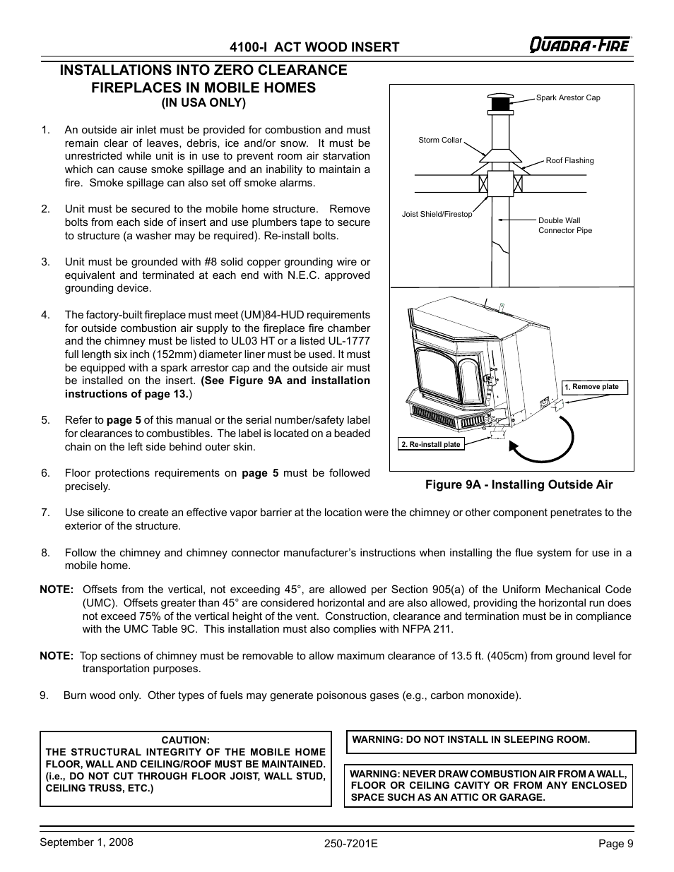 4100-i act wood insert | Hearth and Home Technologies 4100I-GD-B User Manual | Page 9 / 28