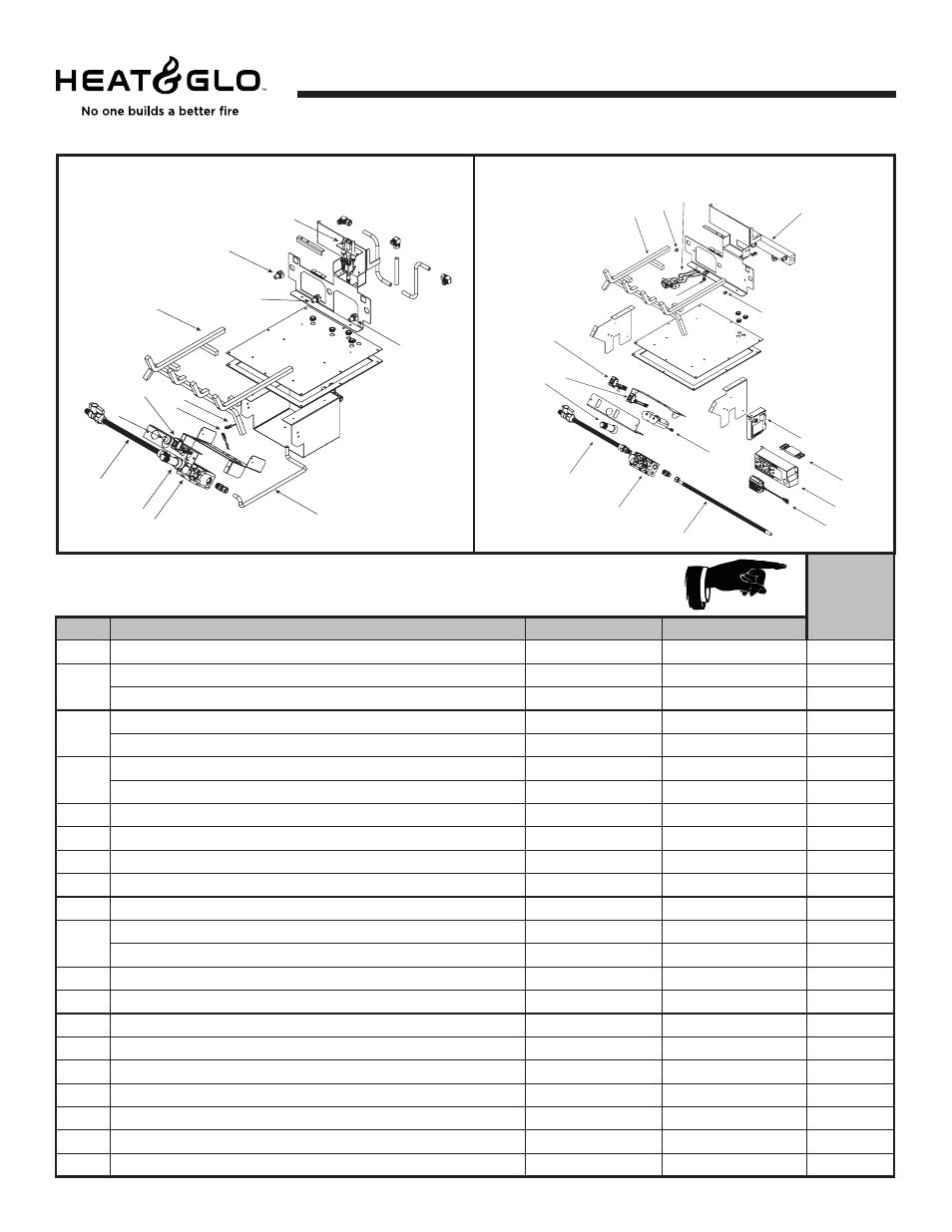 Everest, Service parts, Stocked at depot | Hearth and Home Technologies Everest User Manual | Page 6 / 29