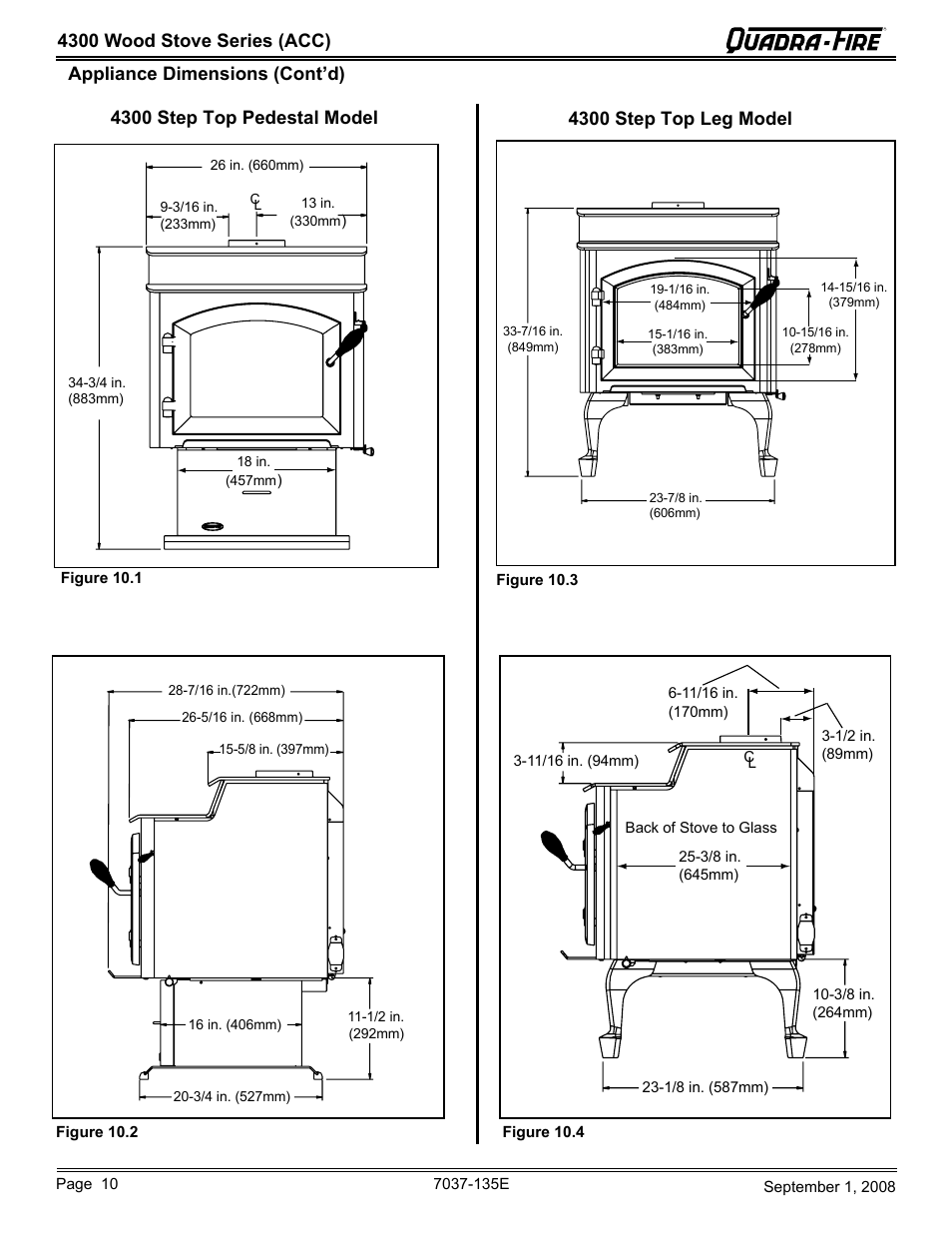 Hearth and Home Technologies Quadra-Fire 43ST-ACC User Manual | Page 10 / 48