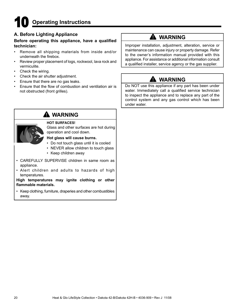 Hearth and Home Technologies Dakota 42-B User Manual | Page 20 / 36