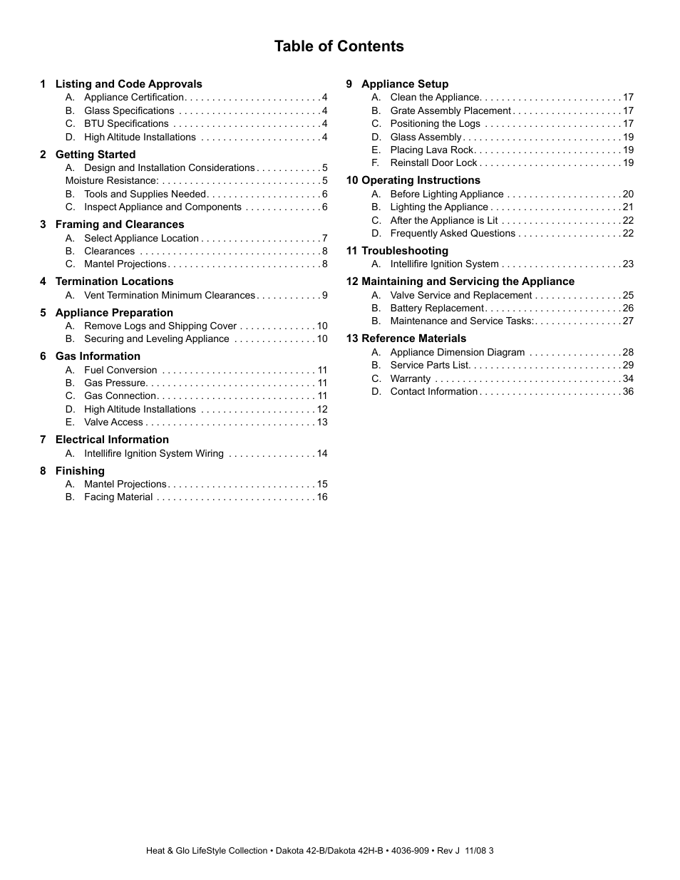 Hearth and Home Technologies Dakota 42-B User Manual | Page 3 / 36