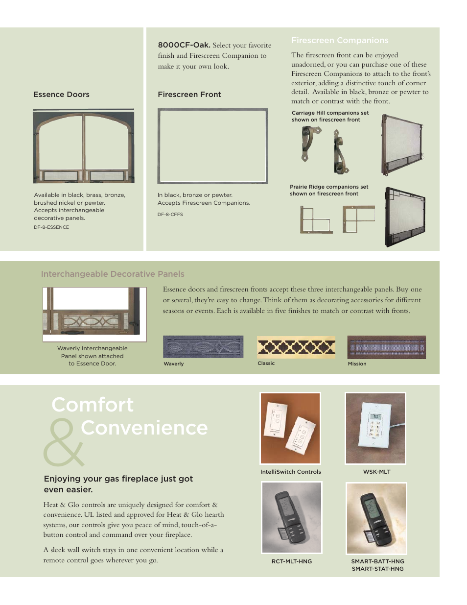 Comfort convenience | Hearth and Home Technologies 8000CF-OAK User Manual | Page 5 / 8