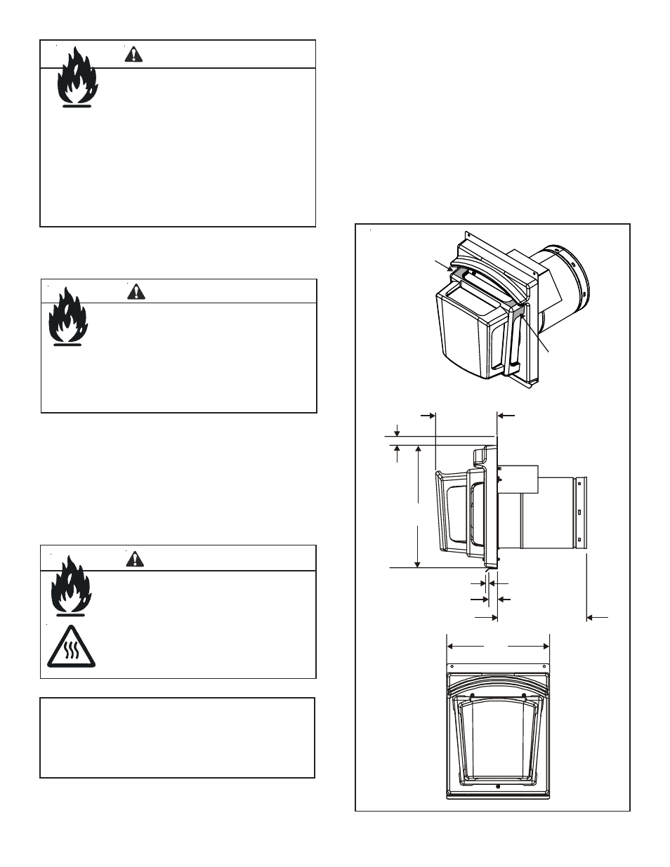 Warning | Hearth and Home Technologies Firebrick Termination Cap DVP-FBHT User Manual | Page 2 / 3