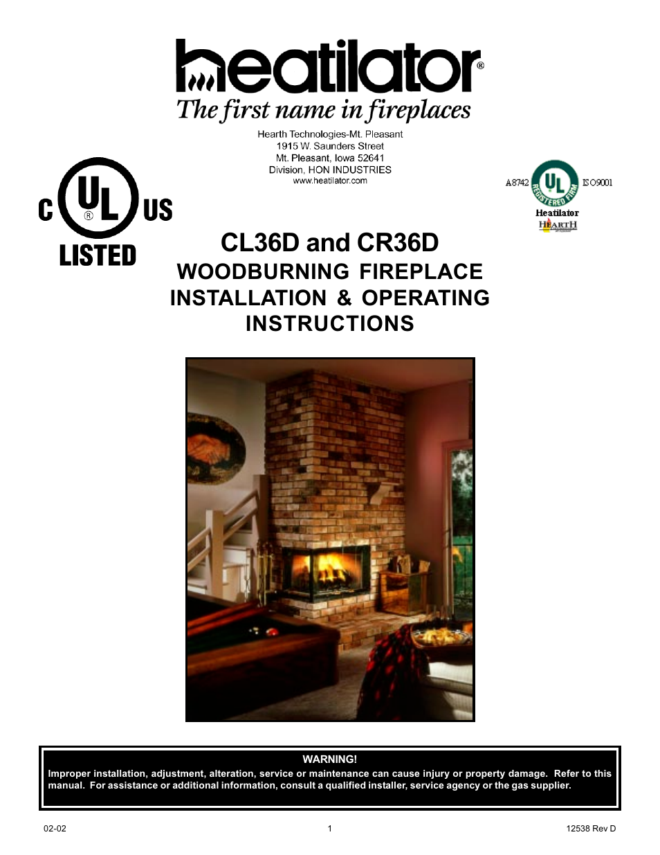 Hearth and Home Technologies CL36D User Manual | 32 pages