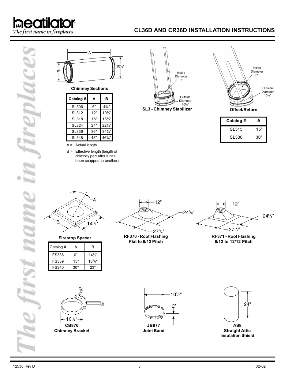 Cl36d and cr36d installation instructions | Hearth and Home Technologies CL36D User Manual | Page 8 / 32