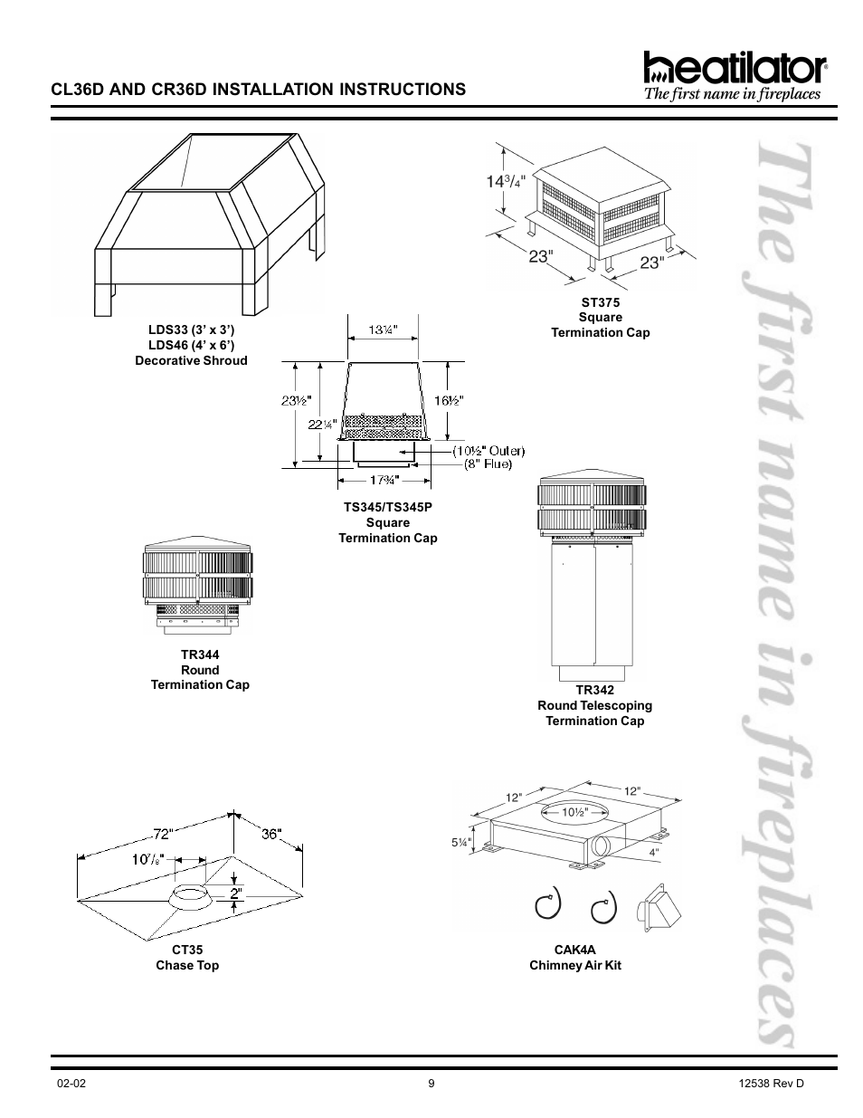 Cl36d and cr36d installation instructions | Hearth and Home Technologies CL36D User Manual | Page 9 / 32