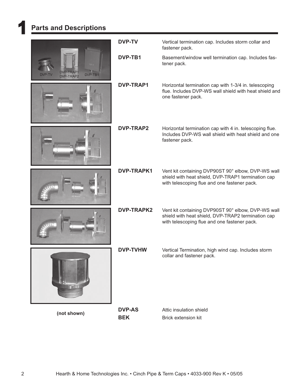 Hearth and Home Technologies Cinch Pipe & Termination Cap System User Manual | Page 2 / 12