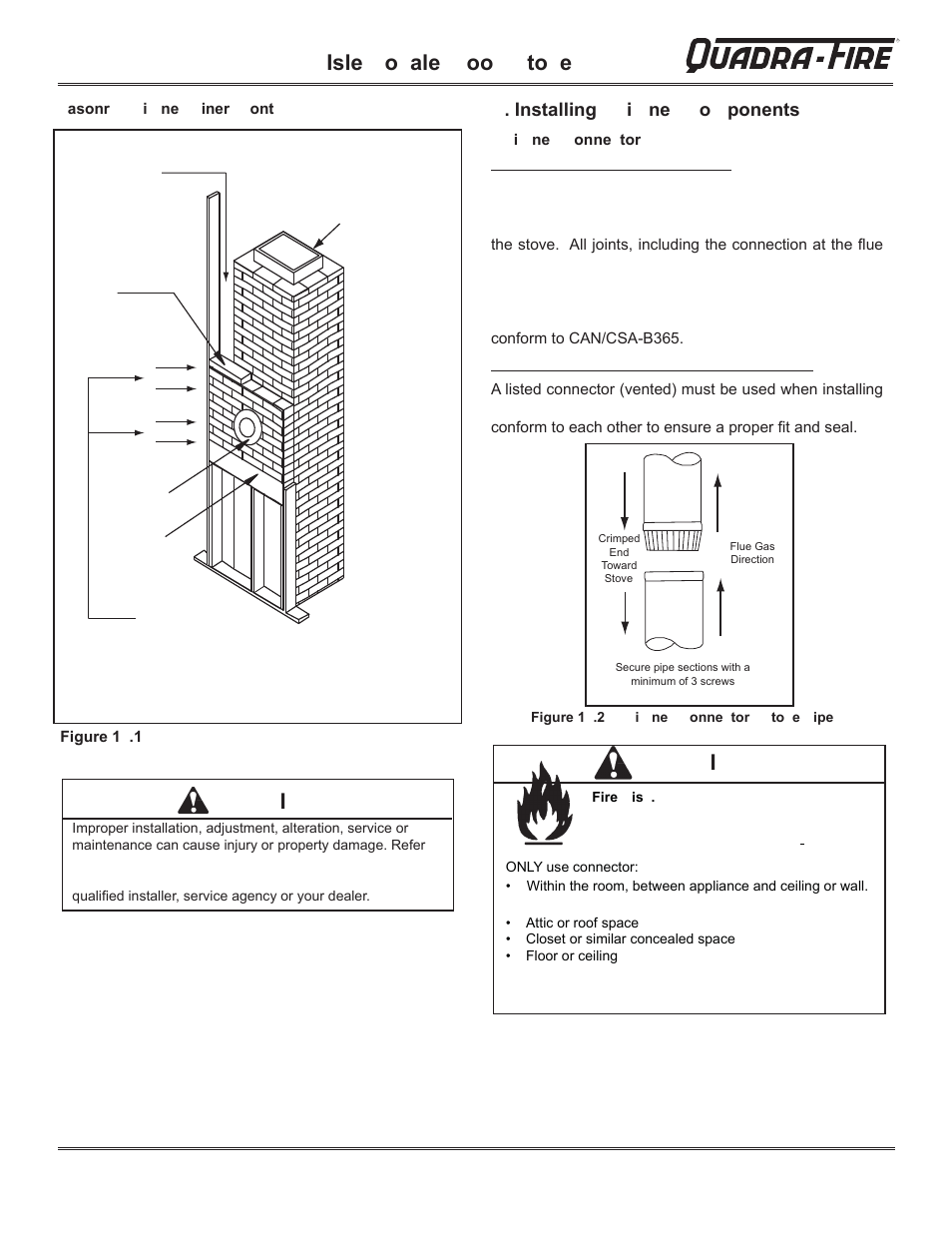 Isle o ale oo to e, Installing i ne o ponents | Hearth and Home Technologies QUADRA-FIRE 823-0170 - MBK User Manual | Page 17 / 40