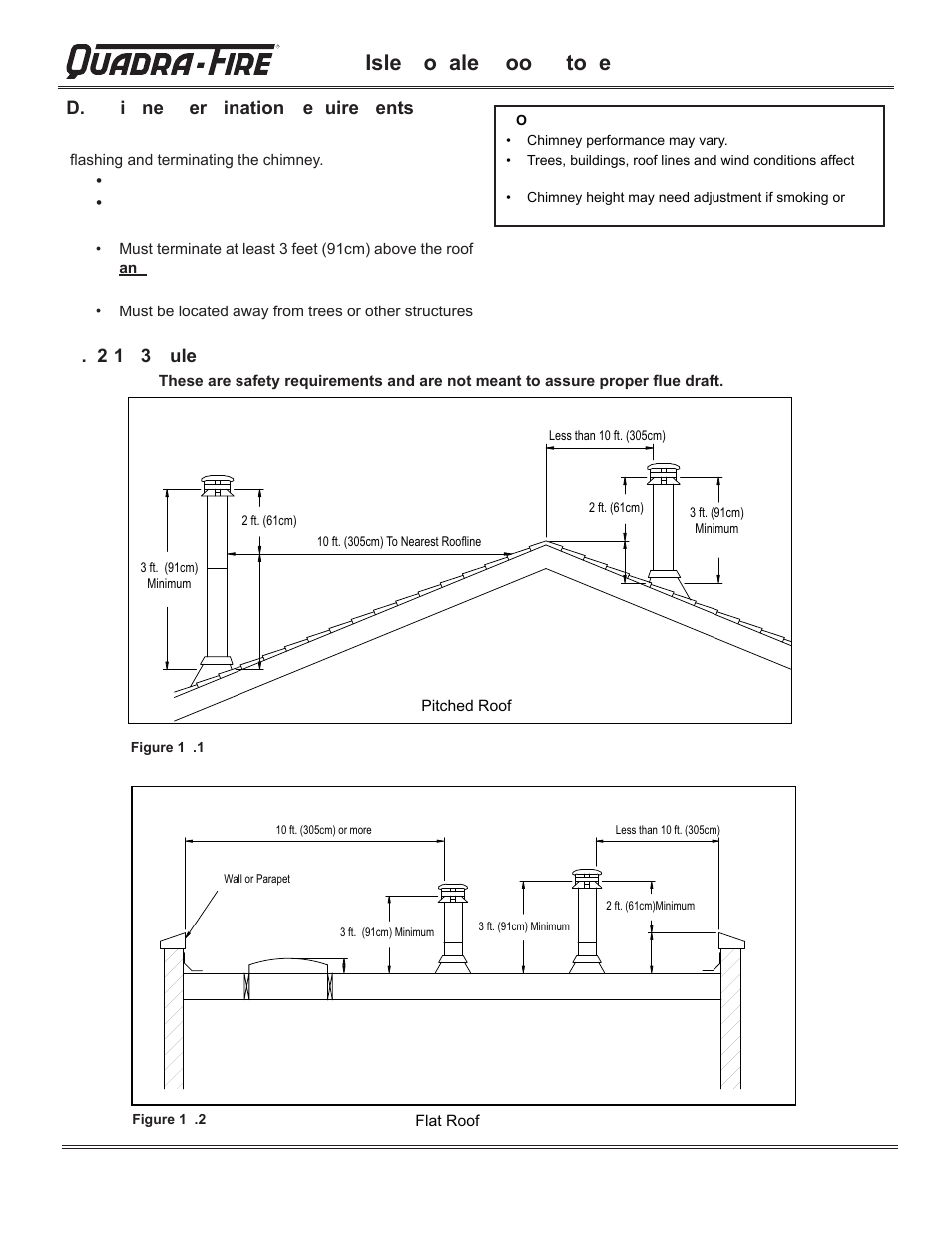 Isle o ale oo to e, D. i ne er ination e uire ents, 2 1 3 ule | Hearth and Home Technologies QUADRA-FIRE 823-0170 - MBK User Manual | Page 18 / 40