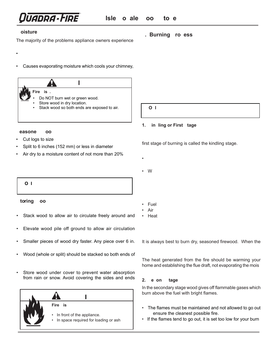 Isle o ale oo to e | Hearth and Home Technologies QUADRA-FIRE 823-0170 - MBK User Manual | Page 22 / 40