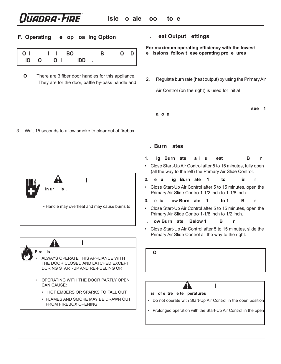 Isle o ale oo to e | Hearth and Home Technologies QUADRA-FIRE 823-0170 - MBK User Manual | Page 24 / 40