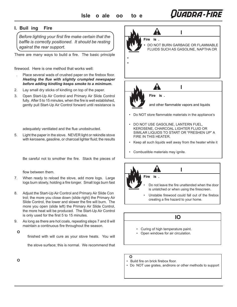 Isle o ale oo to e | Hearth and Home Technologies QUADRA-FIRE 823-0170 - MBK User Manual | Page 25 / 40