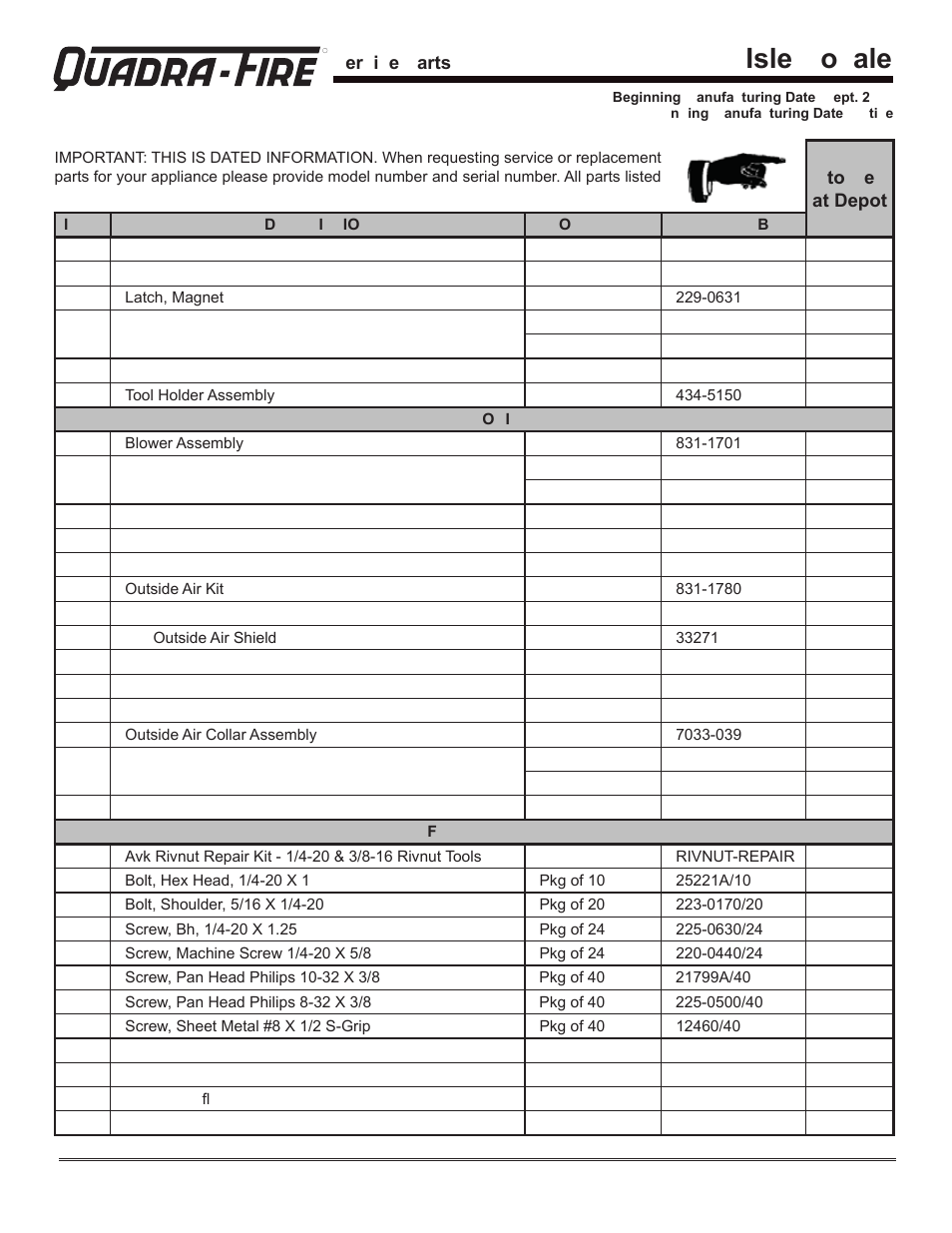 Isle o ale | Hearth and Home Technologies QUADRA-FIRE 823-0170 - MBK User Manual | Page 36 / 40