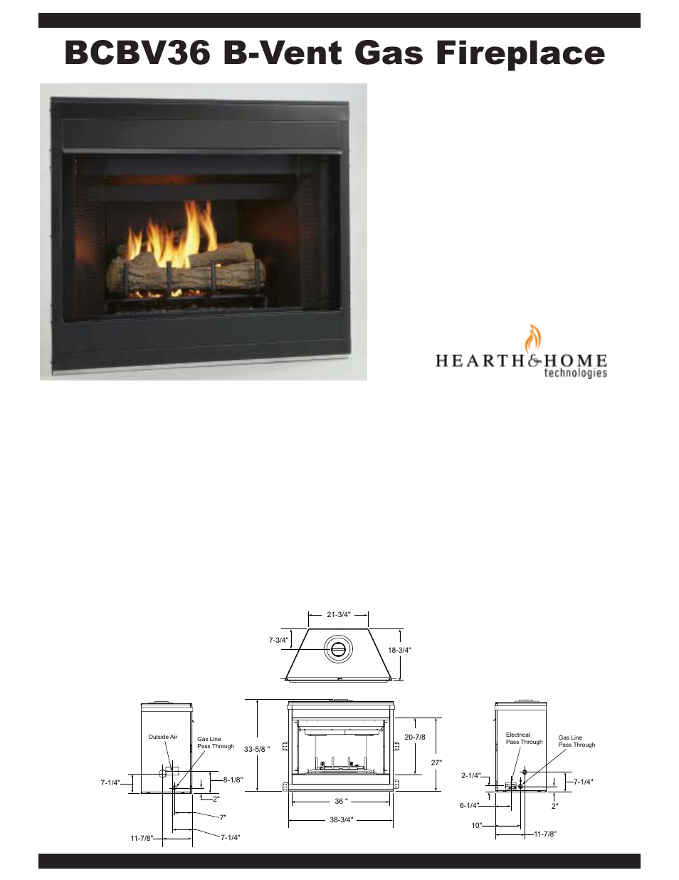 Hearth and Home Technologies B-Vent Gas Fireplace BCBV36 User Manual | 2 pages