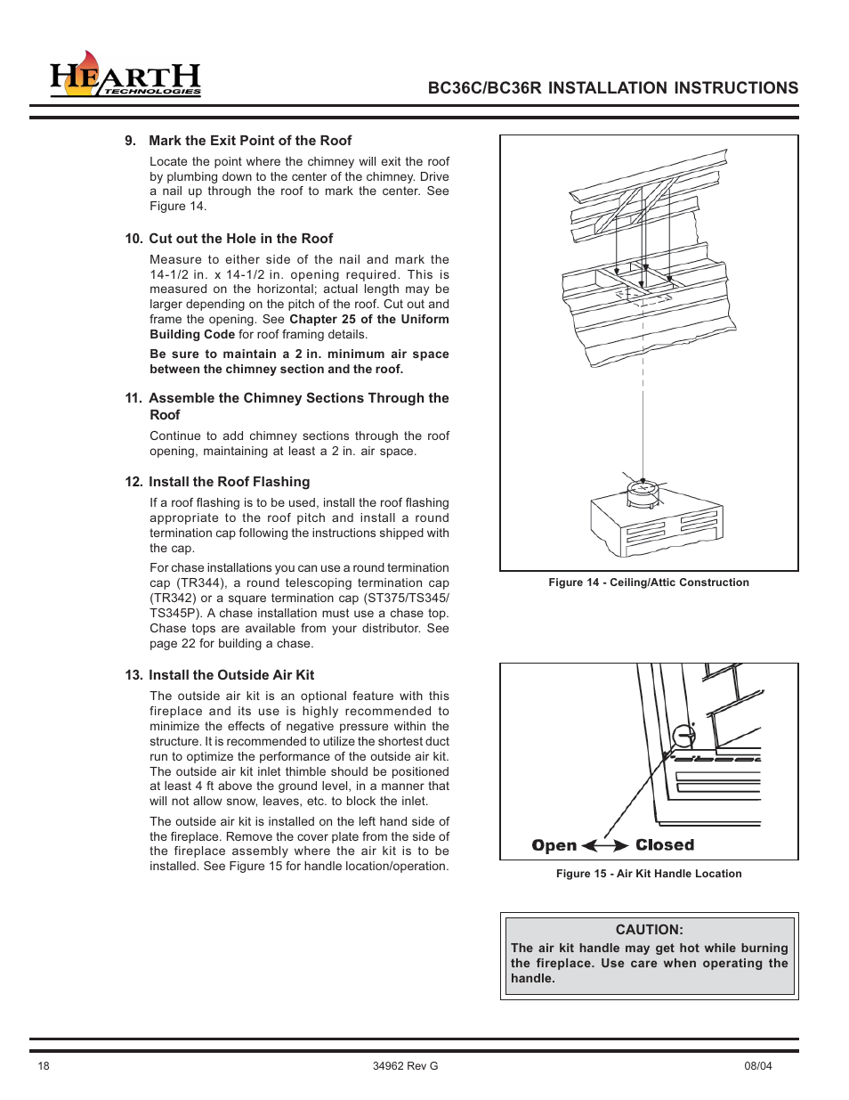 Bc36c/bc36r installation instructions | Hearth and Home Technologies BC36C User Manual | Page 18 / 32
