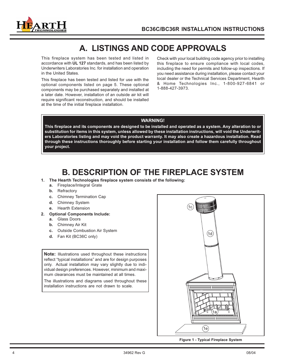 Hearth and Home Technologies BC36C User Manual | Page 4 / 32